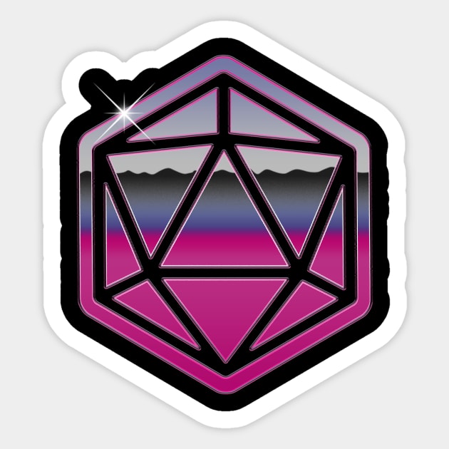 Retro D20 80s Chrome Sticker by SimonBreeze